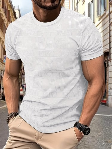 Men's Breathable T-Shirt - Lightweight, Stylish, Ice Silky Fabric, Geometric Print for Summer Outings