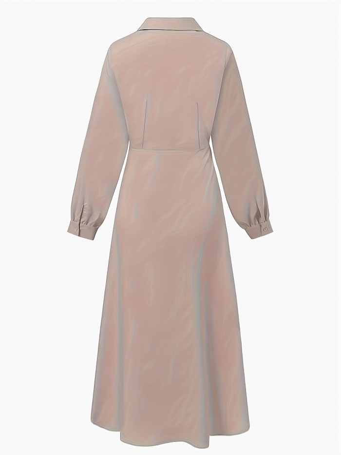 Elegant Long Irregular Dress with a Suit Collar D2022-3