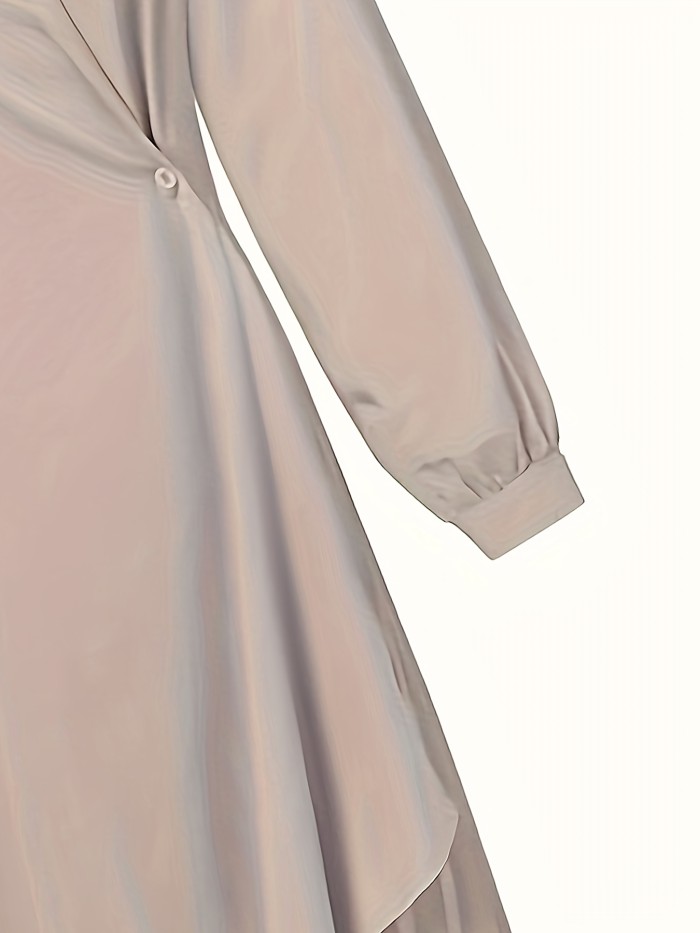 Elegant Long Irregular Dress with a Suit Collar D2022-3