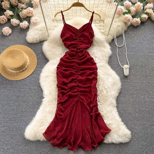 Sexy Spaghetti Straps Red Tight Dress Women Holiday Dress P194