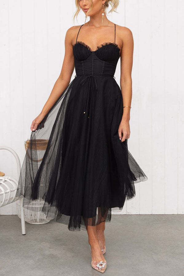 Pink Modern-day Princess Chiffon Suspenders Party Maxi Dress