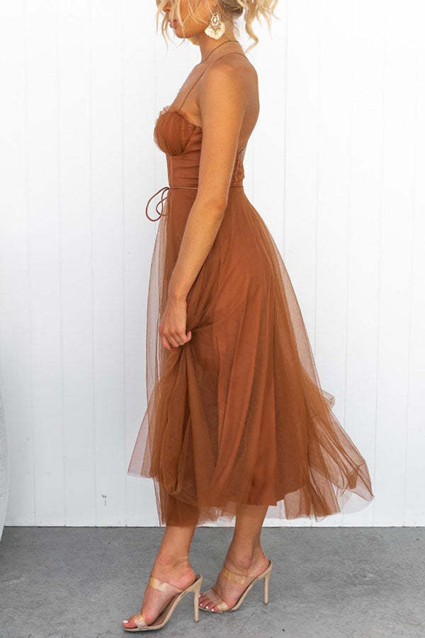 Pink Modern-day Princess Chiffon Suspenders Party Maxi Dress