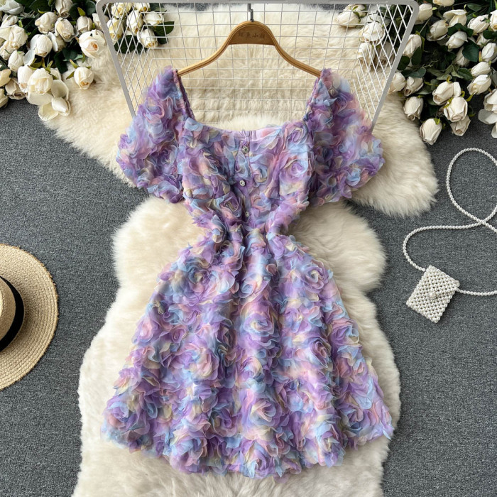 Cute Floral Summer Women Dress P089