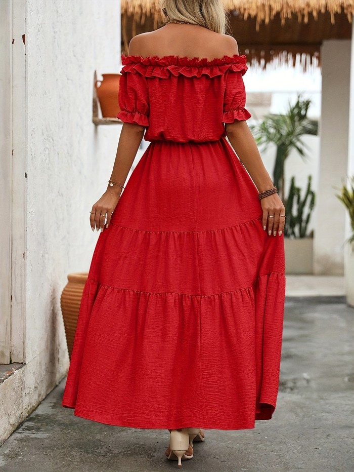 Lady'S Lotus Leaf Lace Dress