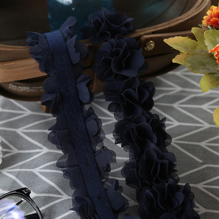 1yard Multi-color 3D Chiffon Lace Trim - Clothing Decoration DIY Wedding Supplies - For Sewing Crafts & Clothing Accessories - Perfect for DIY Enthusiasts & Crafters - Ideal Gift for Sewing Lovers
