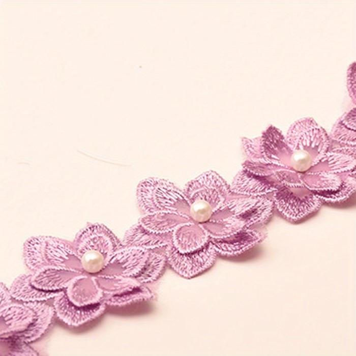 1yard Beaded Floral Lace Trim 1pack 1yard Floral Lace Trim Beaded Lace Ribbon Embroidery Trim Wedding Decor DIY Sewing, Crafts, Clothing Accessories Sewing Accessories