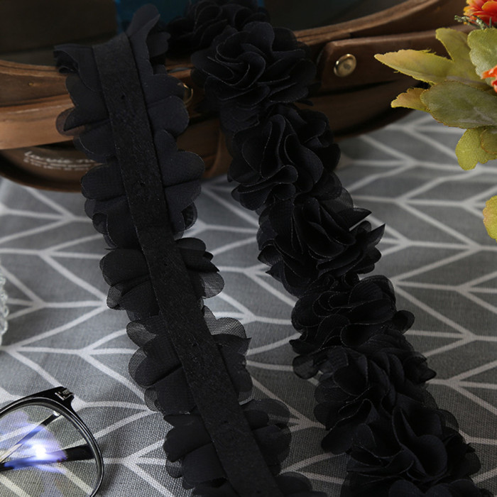1yard Multi-color 3D Chiffon Lace Trim - Clothing Decoration DIY Wedding Supplies - For Sewing Crafts & Clothing Accessories - Perfect for DIY Enthusiasts & Crafters - Ideal Gift for Sewing Lovers