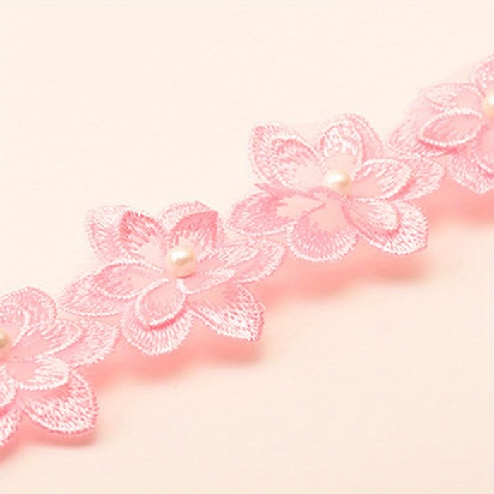 1yard Beaded Floral Lace Trim 1pack 1yard Floral Lace Trim Beaded Lace Ribbon Embroidery Trim Wedding Decor DIY Sewing, Crafts, Clothing Accessories Sewing Accessories