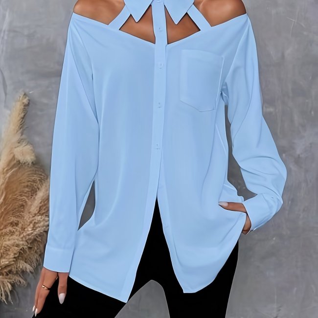 Button Up Loose A-Line Shirt main image 1