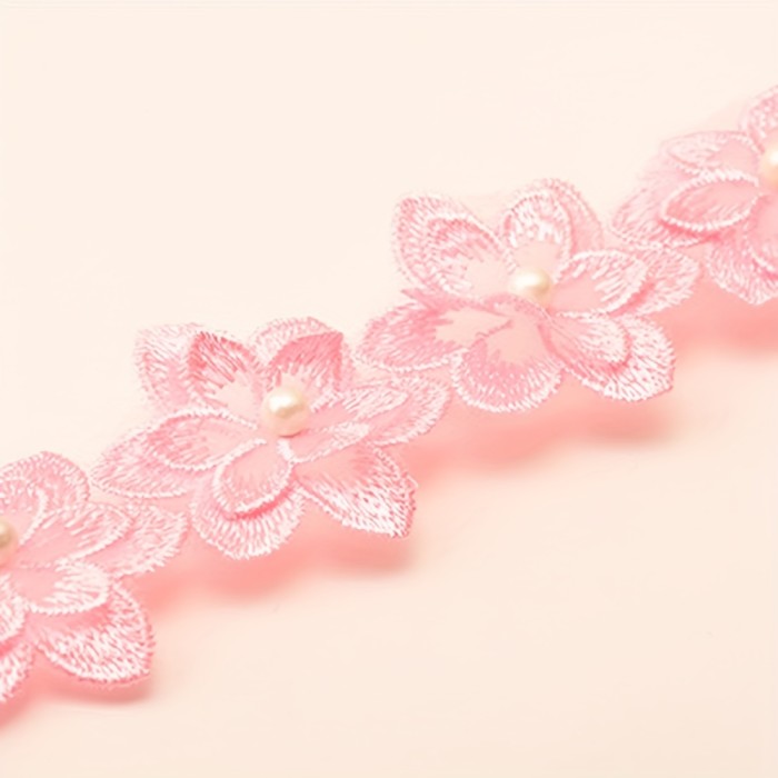1yard Beaded Floral Lace Trim 1pack 1yard Floral Lace Trim Beaded Lace Ribbon Embroidery Trim Wedding Decor DIY Sewing, Crafts, Clothing Accessories Sewing Accessories