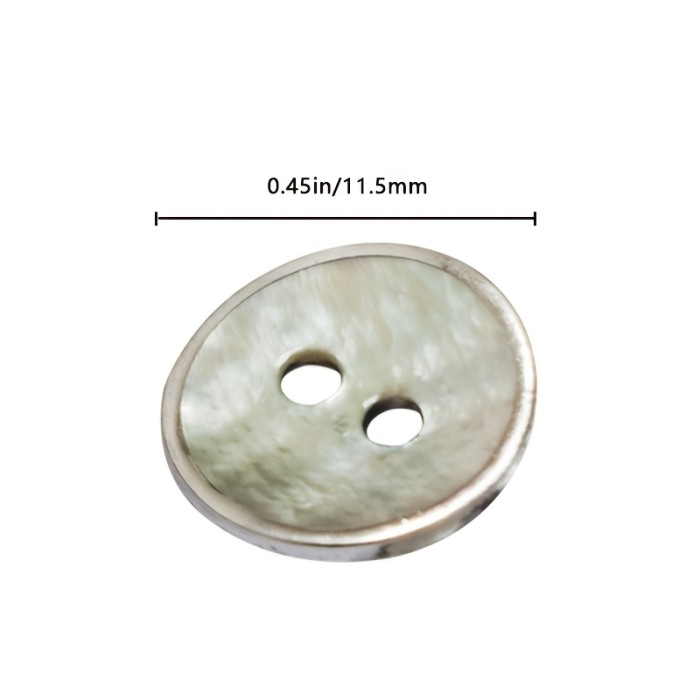 10pcs 11.5mm Silvery Grey Shell Buttons, Two-Hole Round High-End Shirt Buttons for Crafting and Sewing