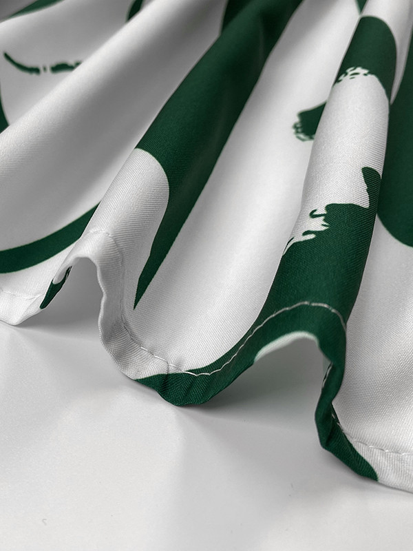 Batwing Sleeves Loose Contrast Color Printed Round-Neck Maxi Dresses