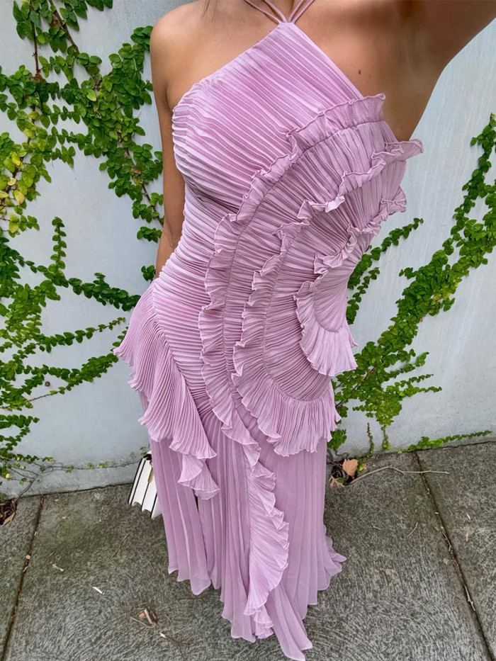 Chic Pleated Party Dress