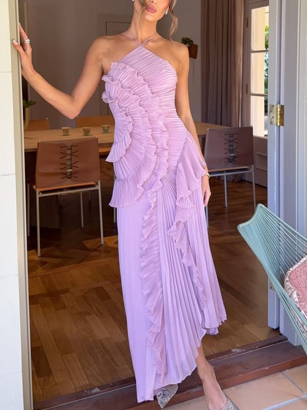 Chic Pleated Party Dress