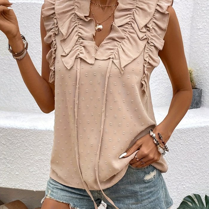 Briss® | Women'S Blouse With A Chic V-Neck, Button Details And Two-Tone Elegance