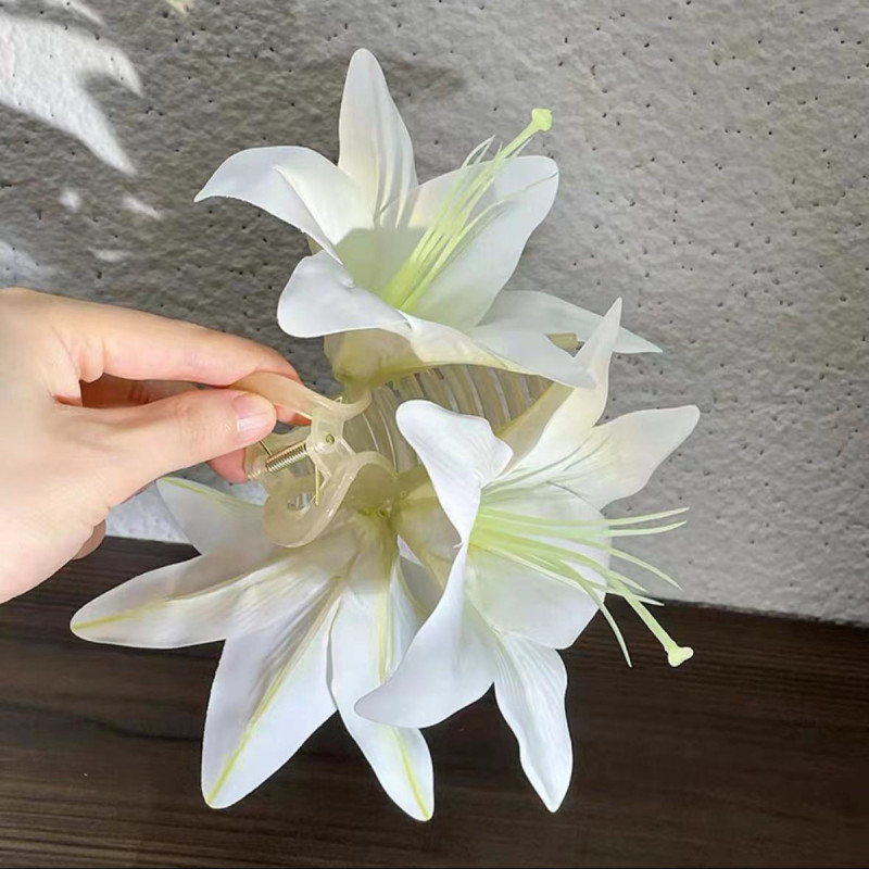 1PC Europe and the United States personality lily flower hairpin atmosphere sense everything back head pan hairpin clip hair accessories