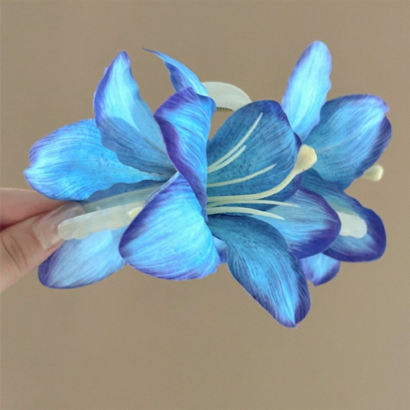 Elegant Lily Hair Claw Clips Handmade for Women Girl, Flower Jaw Clips for Thick or Medium Hair