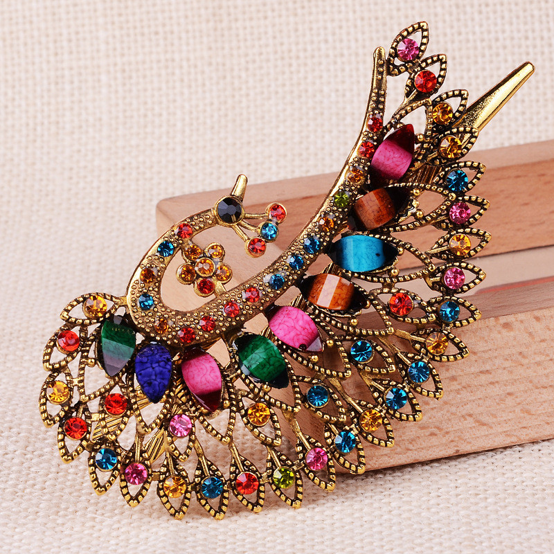 1pc Vintage Hair Accessory Clip, PeaRooster Large Size, Grab Clip, Edge Clip, Duckbill Clip, Rhinestone Clip, Hair Clip, Temperament, Hair Accessories, Headwear, Women's Christmas Gift, New Year's Holiday, Birthday Gift