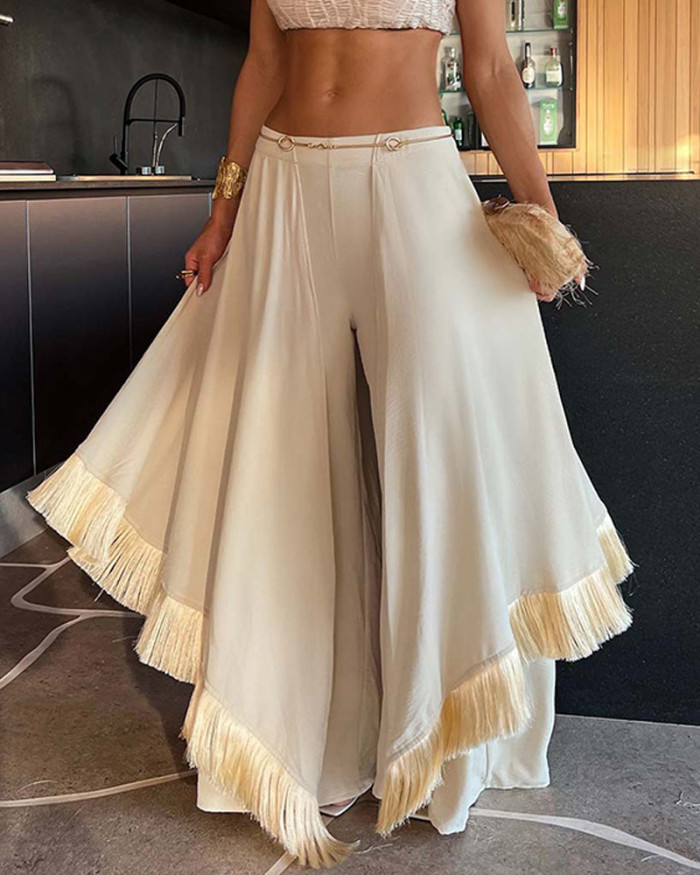 Fashion Tassel Wide Leg Pants