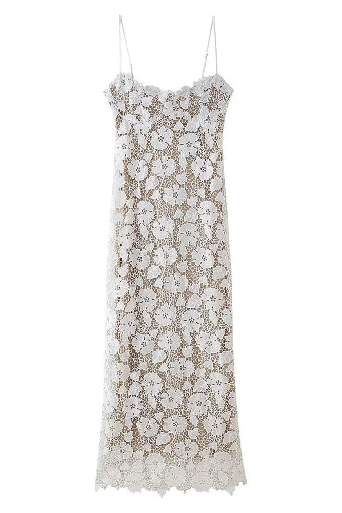 Sexy Lace Strap Design V Neck Long Dresses