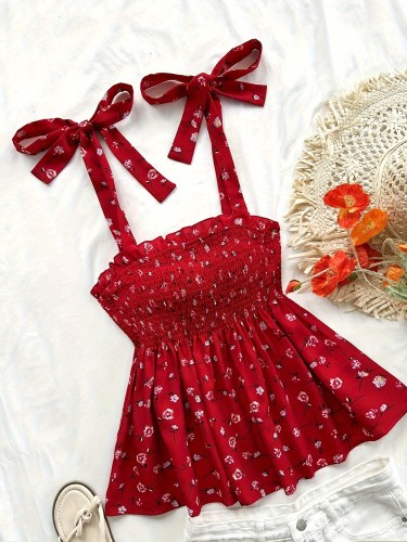 Women'S Elegant Floral Print Off-Shoulder Blouse