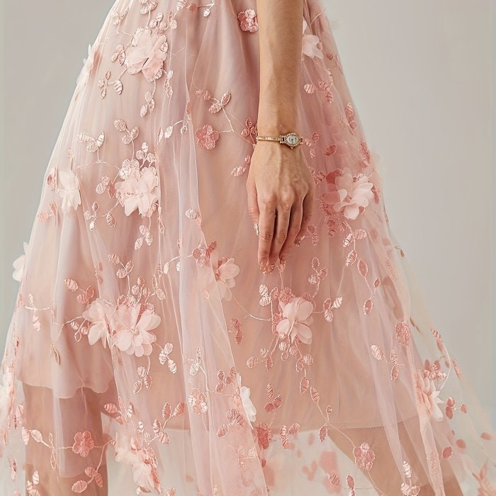Print Sheer Mesh  Floral Print Pattern Casual Formal Skirt