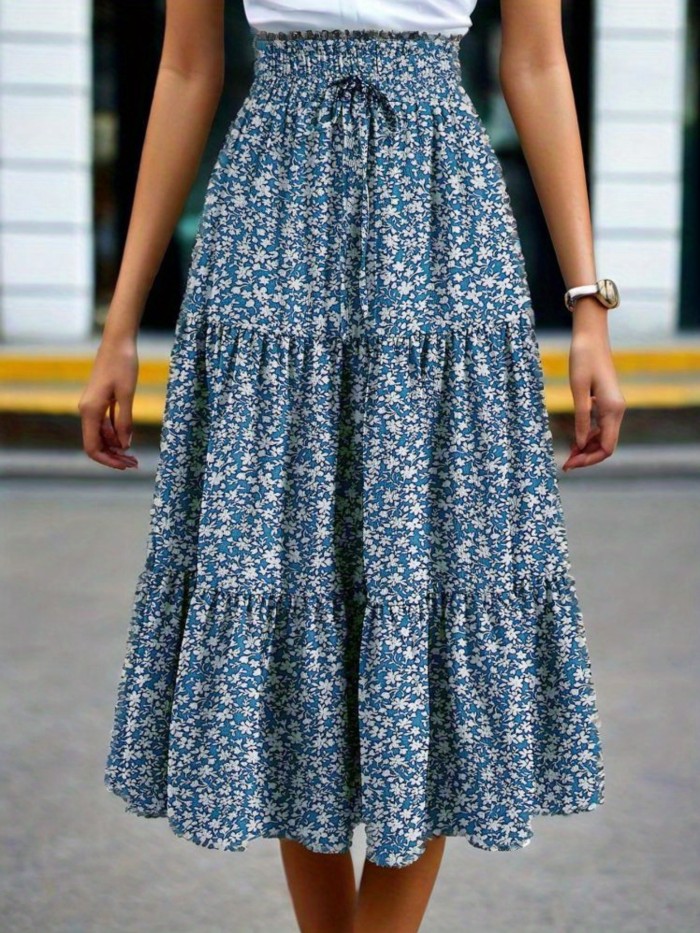 Bohemian A-Line Flowing And Swaying Layered Cake Skirt