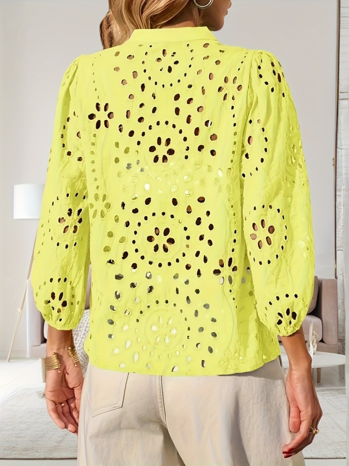 Lady'S Light Green Deep V-neck Lace Top