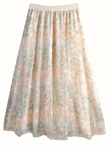 Elegant Plus Size Skirt Plus Size Elegant Floral Skirt