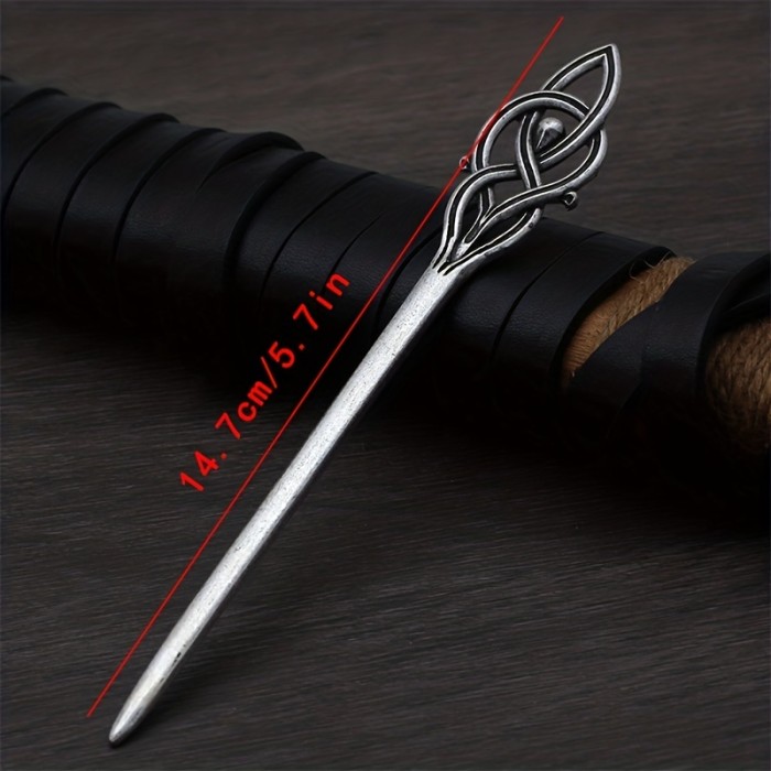 1pc Viking Retro Style Hairpin Fashion Barrette Ladies Hair Bun Holder Simple Headwear Anti-slip Hair Jewelry Gift