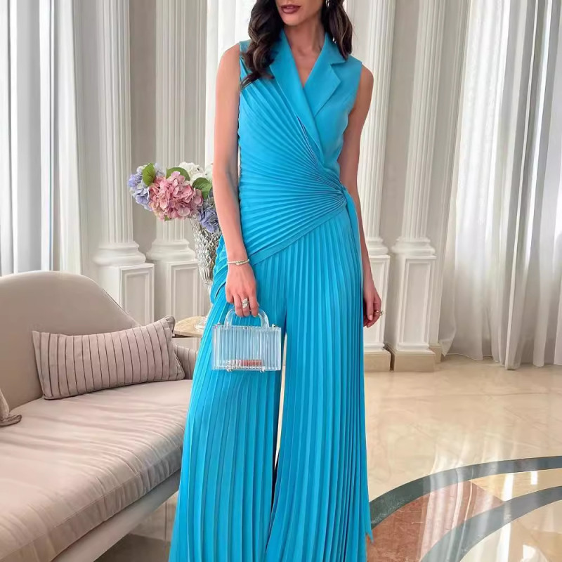 Stylish Solid Color Wide Leg Jumpsuit