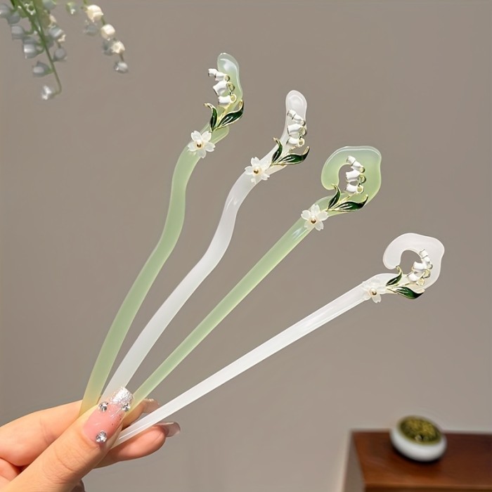 4 Sets Of Temperament Hairpins For, With A Back Of The Head Bun Hairpins And Hairpins