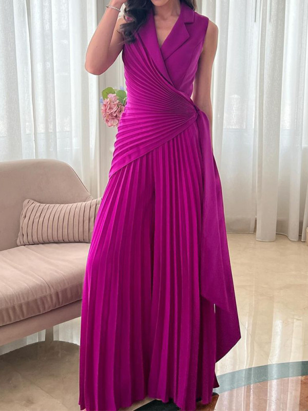 Stylish Solid Color Wide Leg Jumpsuit