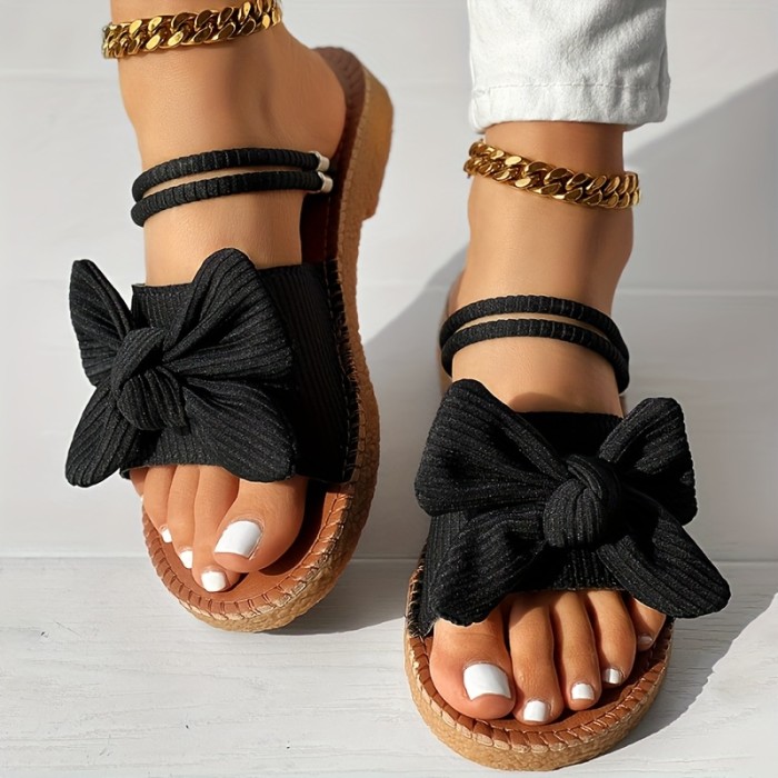 Bowknot Slide Sandals for Women