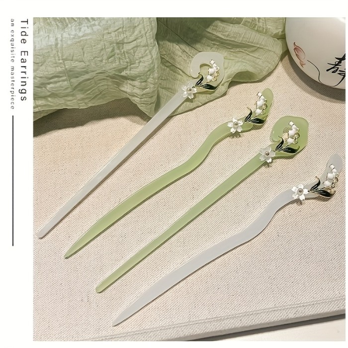 4 Sets Of Temperament Hairpins For, With A Back Of The Head Bun Hairpins And Hairpins