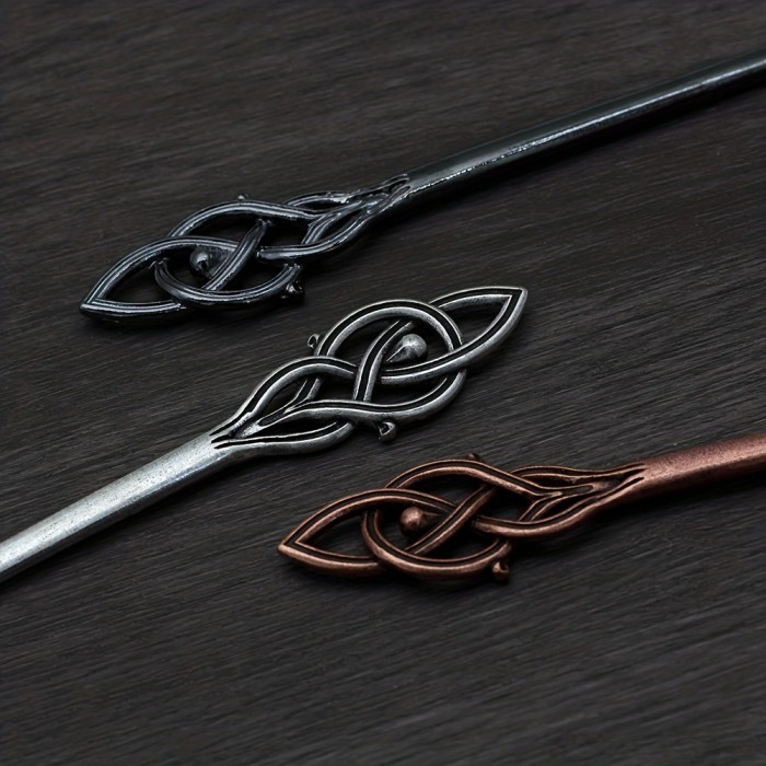 1pc Viking Retro Style Hairpin Fashion Barrette Ladies Hair Bun Holder Simple Headwear Anti-slip Hair Jewelry Gift