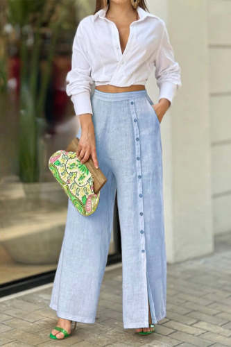 Street Turndown Collar Long Sleeve Two Pieces