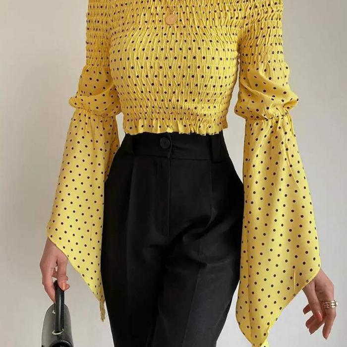 Chic Off-the-Shoulder Blouse - Polka Dot Fashion