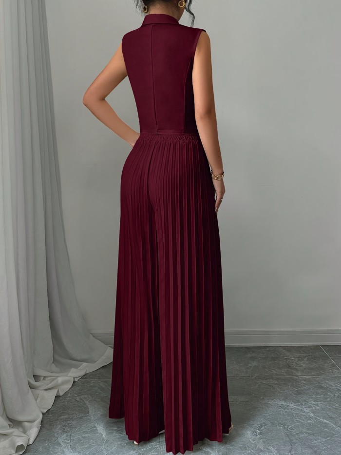 Women's stylish solid color vest top and stylish elegant long skirt suit