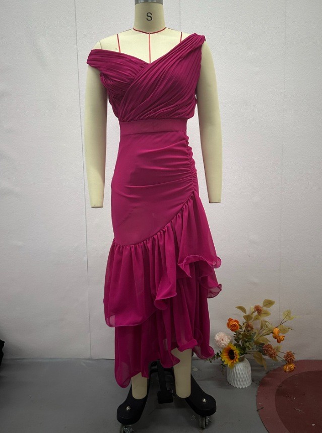 Women's Fashion Solid Color High Waist Sleeveless Long Dress