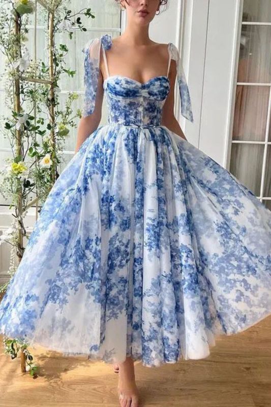 Women's Sexy Suspender Fashion Party Elegant Bohemian Printed Fairy Dress