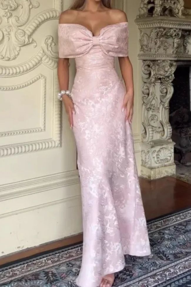 Women's Fashion Elegant One Shoulder Bow Sexy Backless Dress