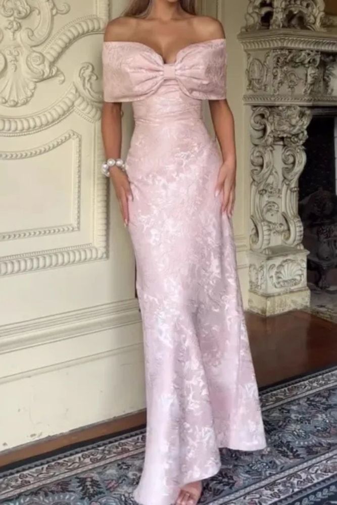 Women's Fashion Elegant One Shoulder Bow Sexy Backless Dress