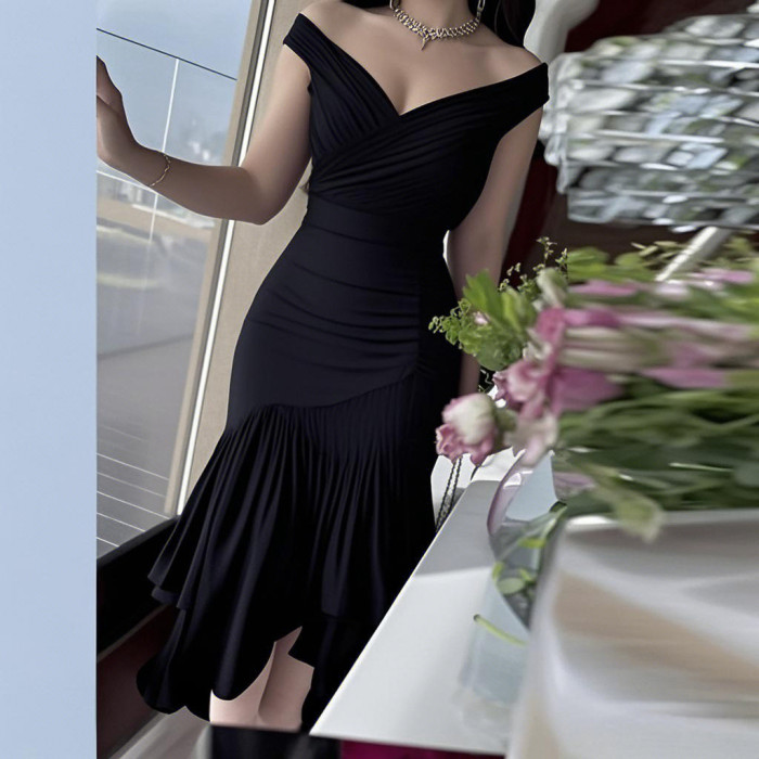 Women's Fashion Solid Color High Waist Sleeveless Long Dress