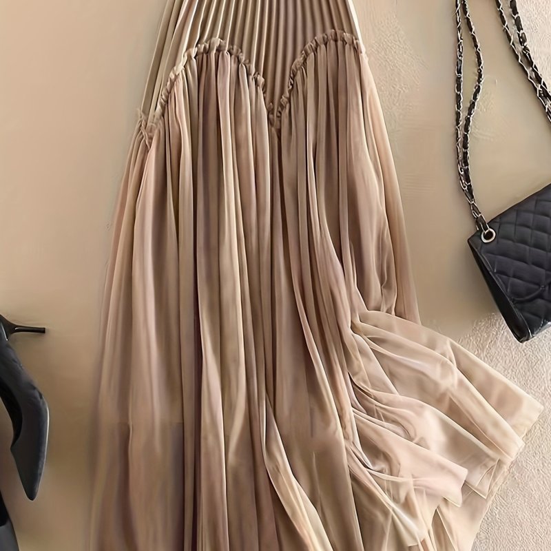 Women's High-Waisted  Solid Color Casual A-Line Cute Skirts