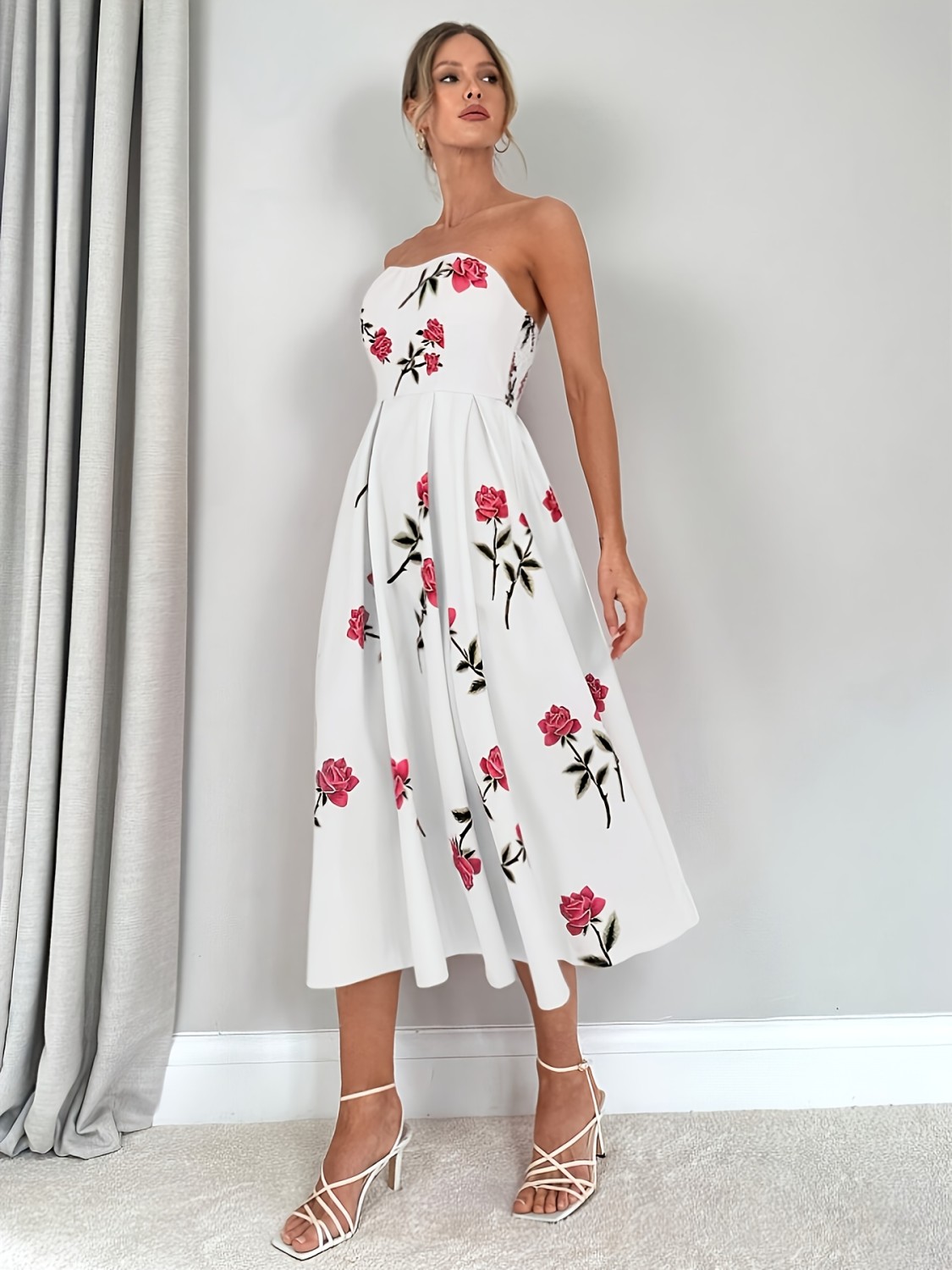 Elegant Floral A Line Dress main image 0