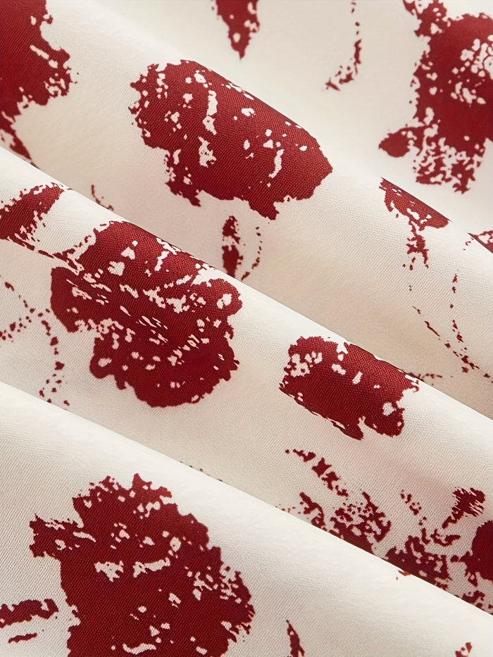 Fashion Floral Print Strapless Dress