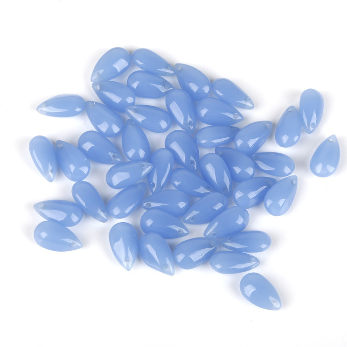 20pcs 8*15mm Large Teardrop Pendant Bead Transparent Glass Diy Handmade Beads For Jewelry Making Hairpin Accessories