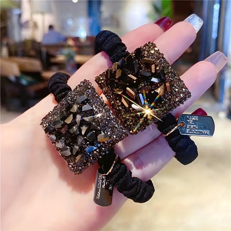 Adjustable Hair Clip Pearl Tie Rhinestone Hair Tie, Elegant And Vintage Design, Adjustable Hair Clip With Simulated Pearl, Suitable For Women