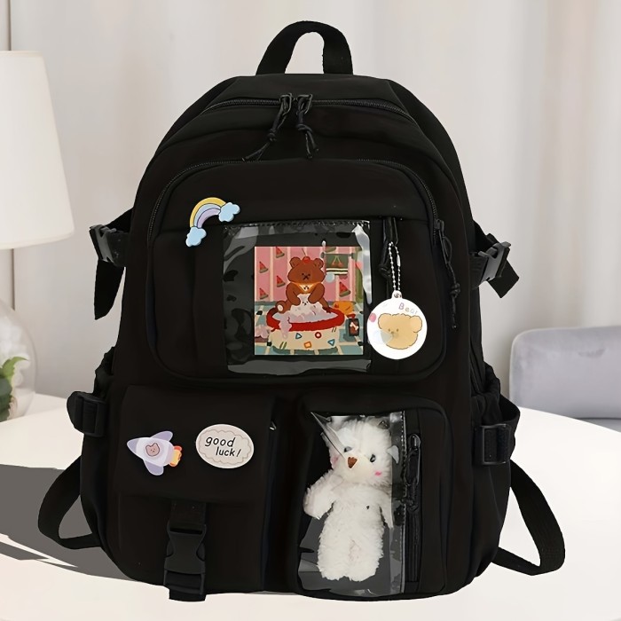Stylish Pink Women'S Backpack with Multi-Pocket Design, Large Capacity Laptop Compartment, Soft Shell Nylon Material, Durable & Lightweight for School and Travel, Laptop Backpack